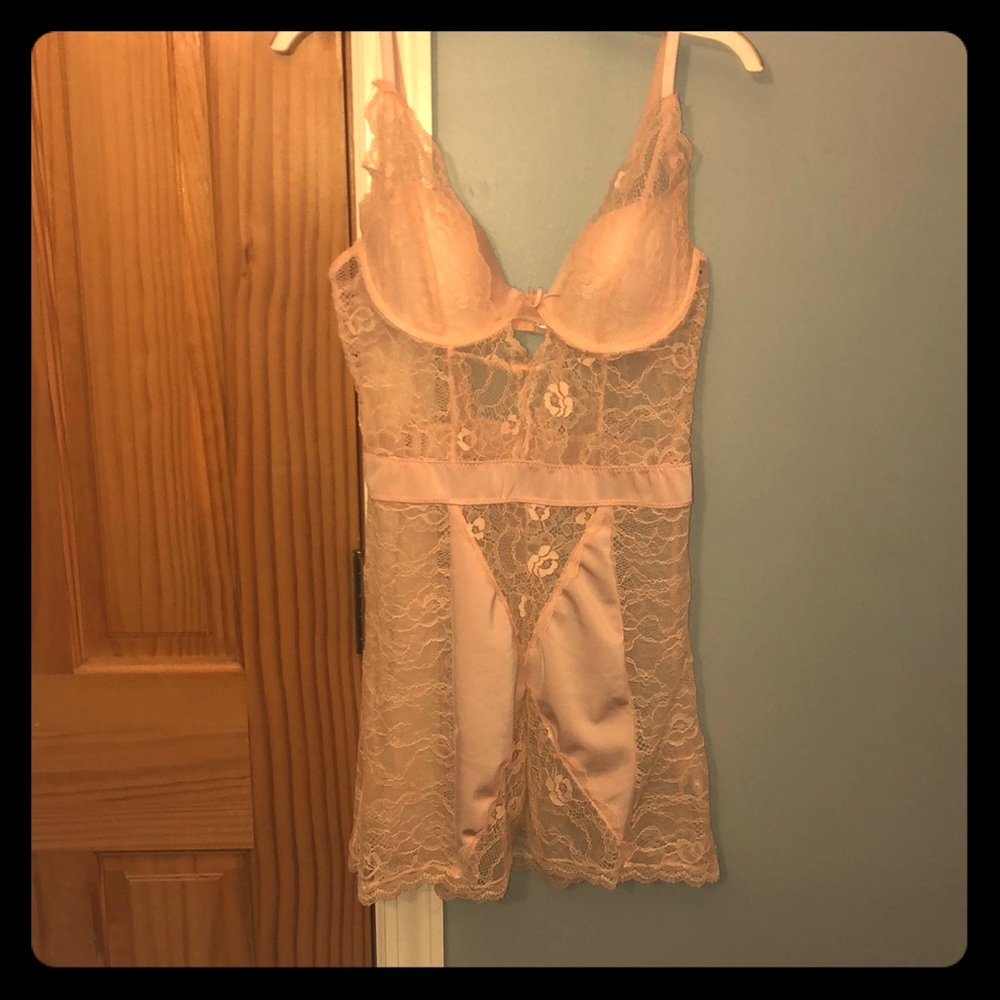 Lingerie Light Pink Mini Dress